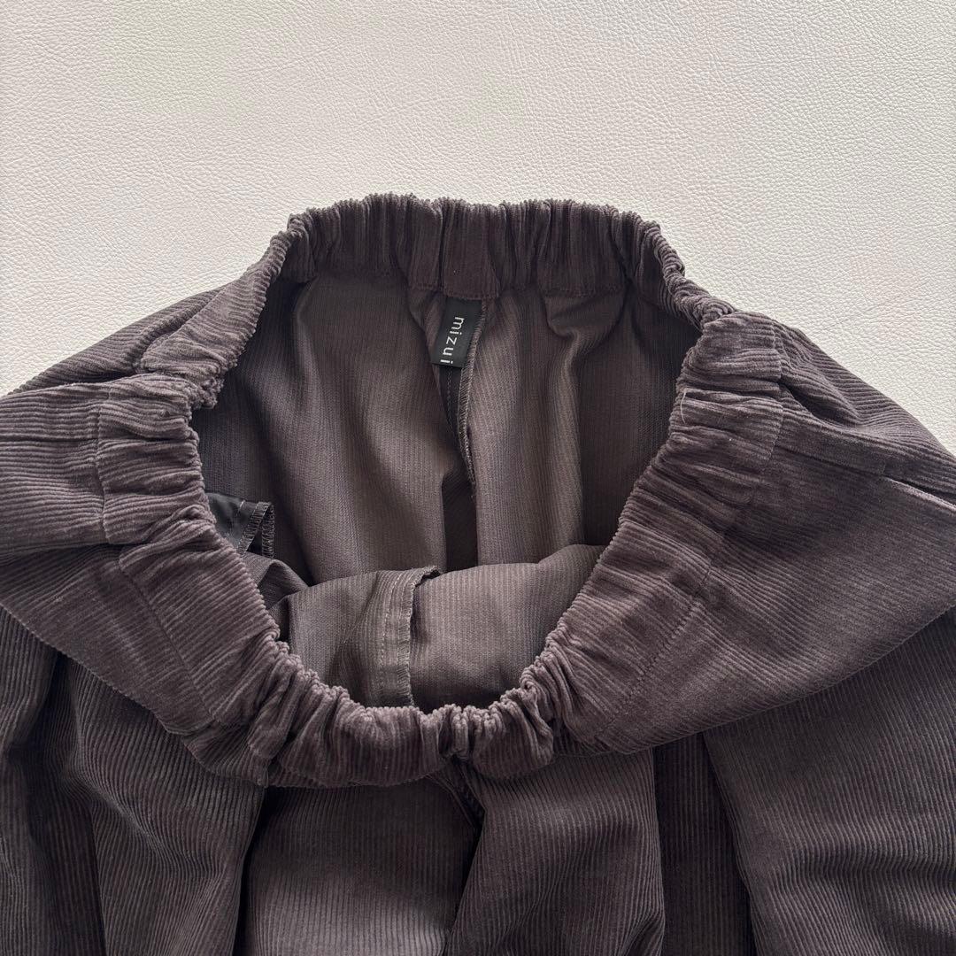 02252 ミズイロインド　コーデュロイ　ワイドパンツ　ブラウン