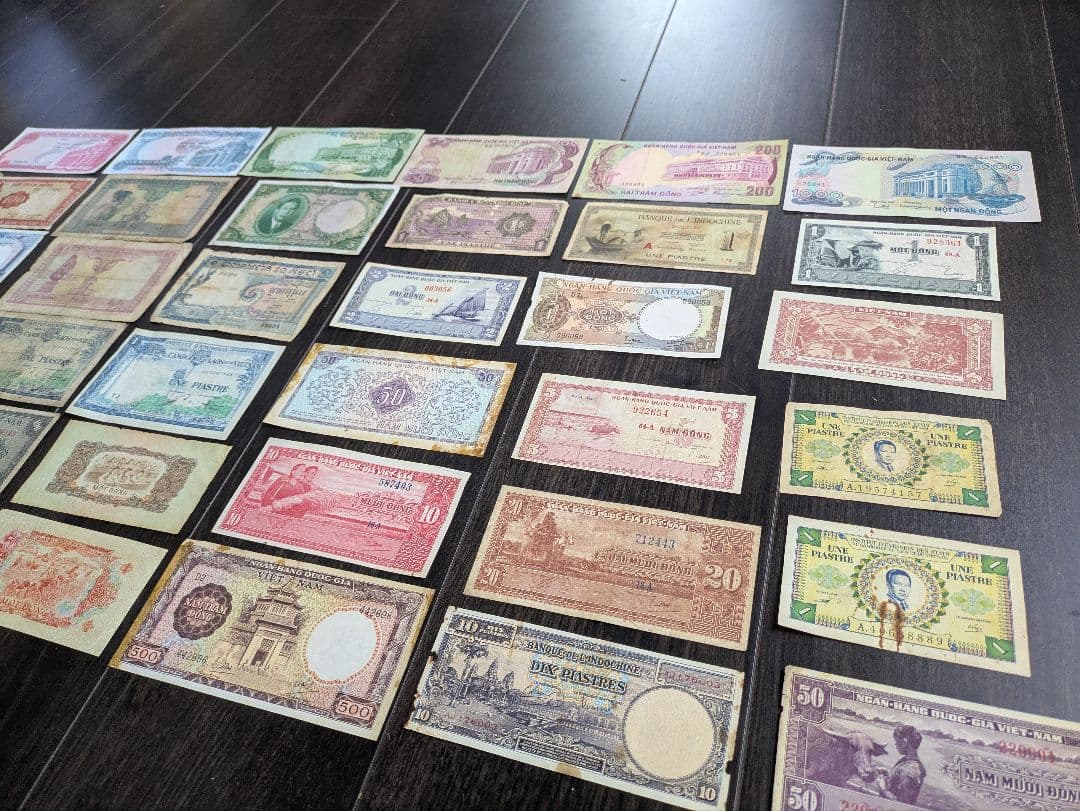希少36種類 ベトナムの旧紙幣とフランス領インドシナ旧紙幣　コレクション