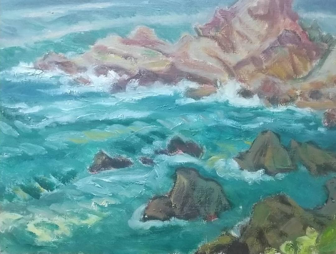 P10「鳥渡る」 油絵 絵画