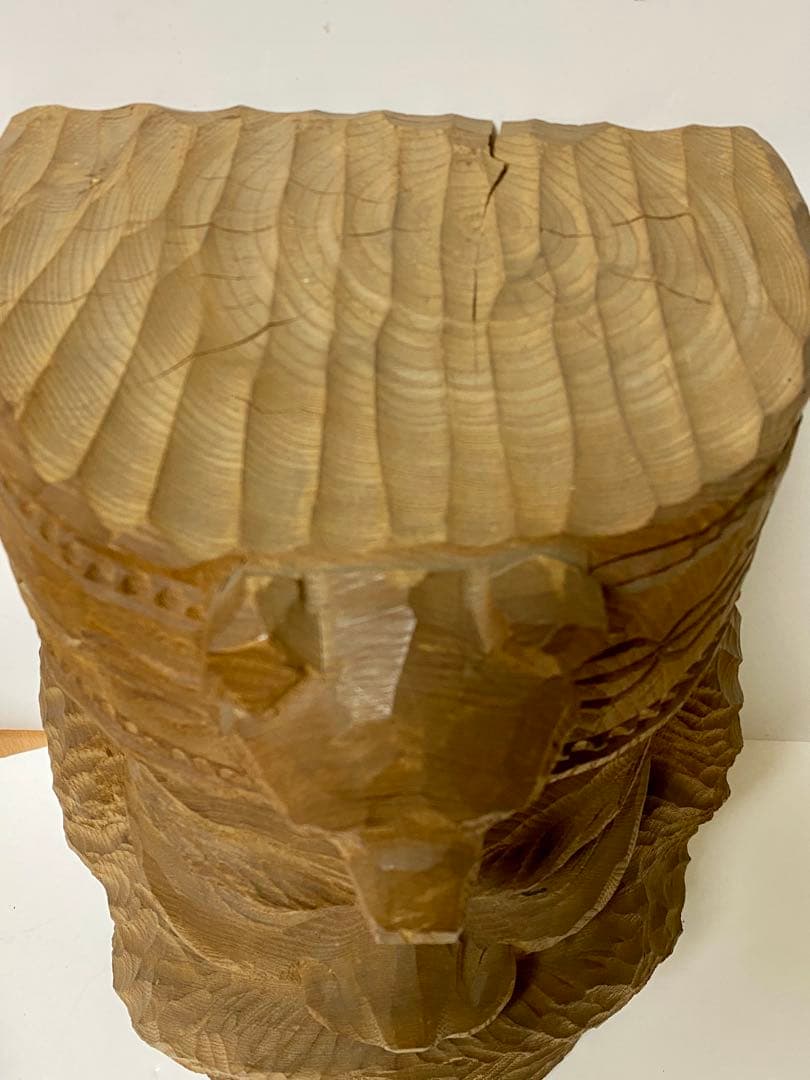 名工 【加藤貞光】作 加藤刀　木彫 北海道 熊 置物 アイヌ　高さ40cm レア