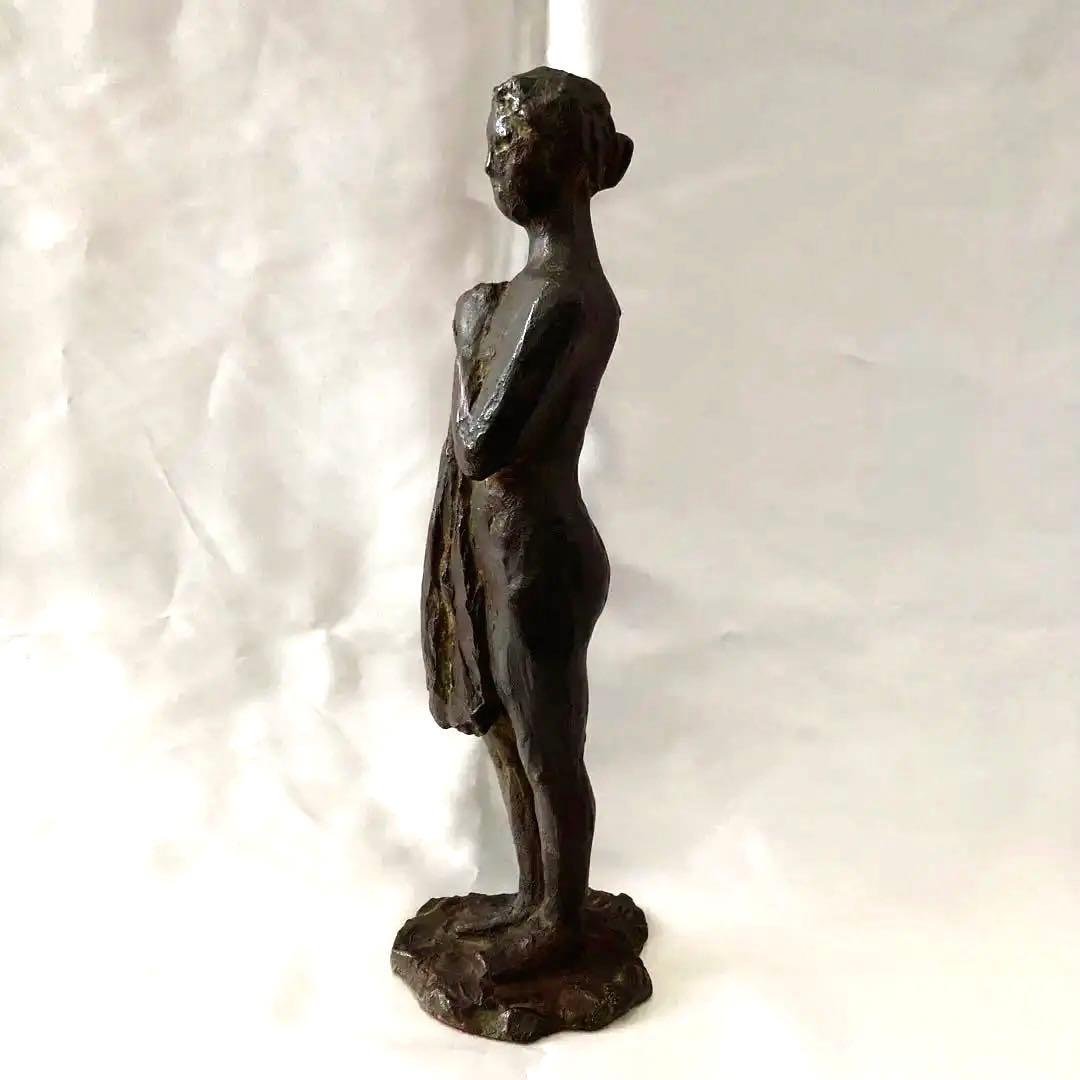 峯　孝氏作　『祈り』ブロンズ彫刻 約25cm