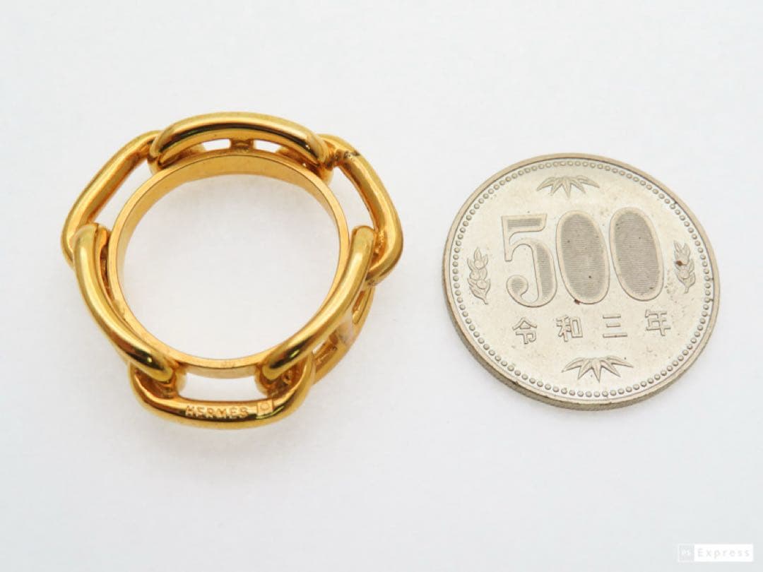 HERMES エルメス シェーヌダンクル スカーフリング ゴールド系