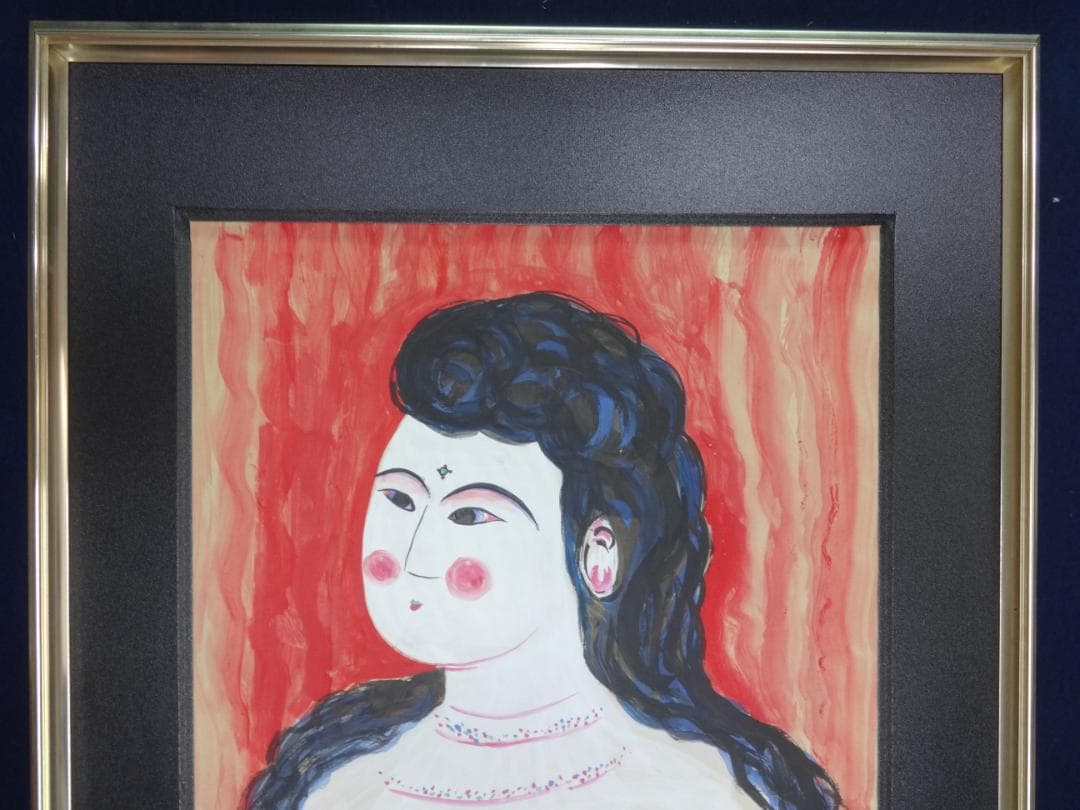 サ*バ様 棟方志功 弁天観音図 1973年頃 肉筆水彩画・紙本著色・大和絵・日本