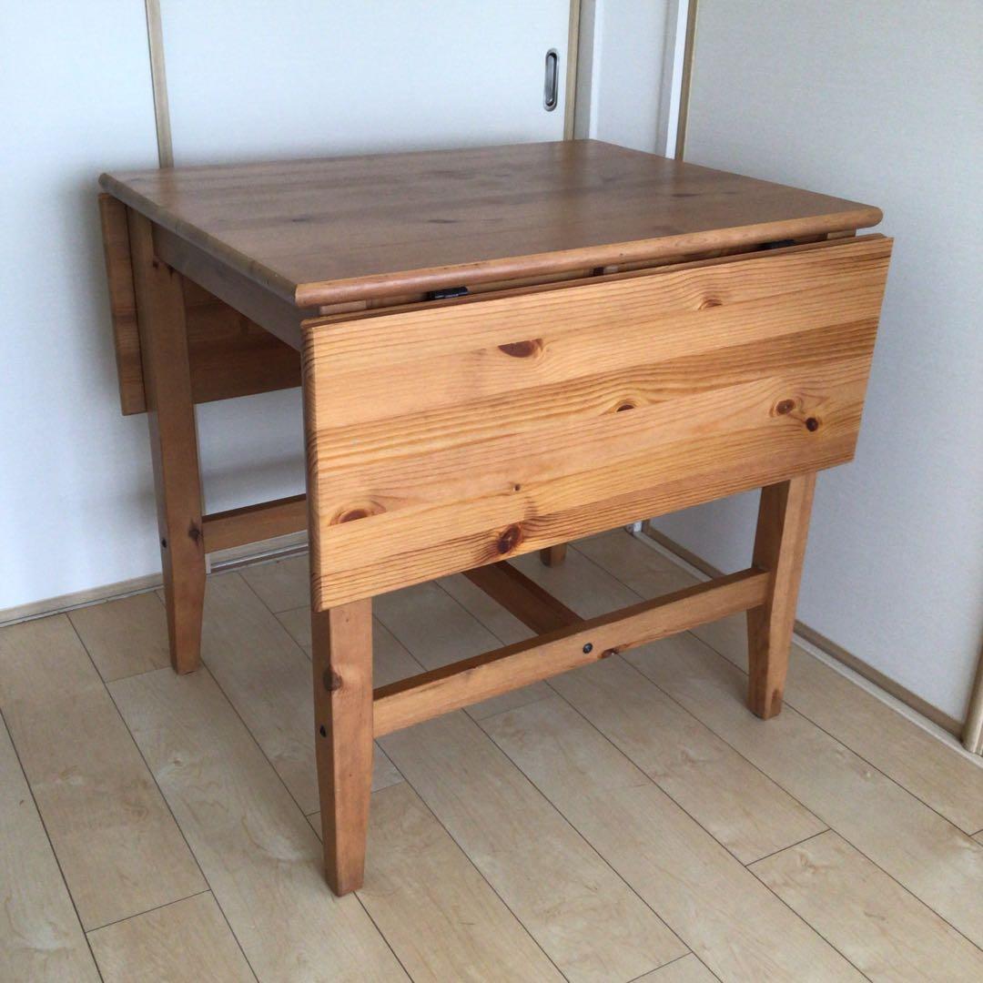 IKEA <限界価格> ダイニングテーブル ドロップリーフ式　天板の広さ調整可