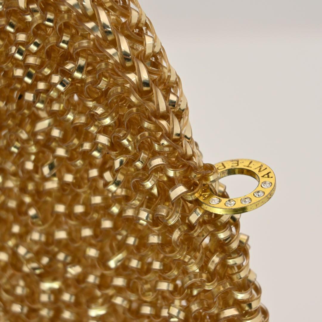 ★美品★アンテプリマ ビーズリボン ゴールド ハンドバッグ