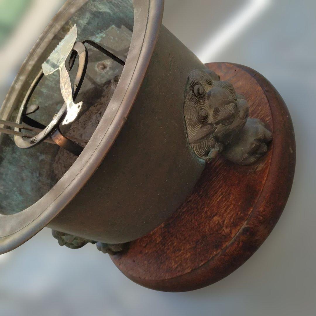 古美術　古銅造　獣足 唐獅子　火鉢