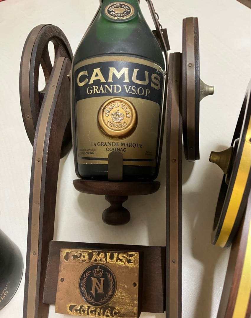 未開詮/CAMUS カミュナポレオン コニャック 木製スライダー付き3本セット