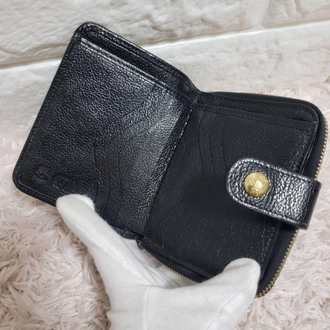 イルビゾンテ IL BISONTE 2つ折り財布 折り財布ブラック 美品