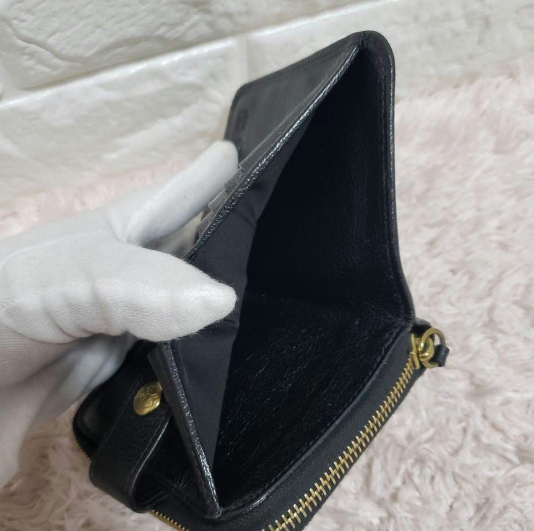 イルビゾンテ IL BISONTE 2つ折り財布 折り財布ブラック 美品