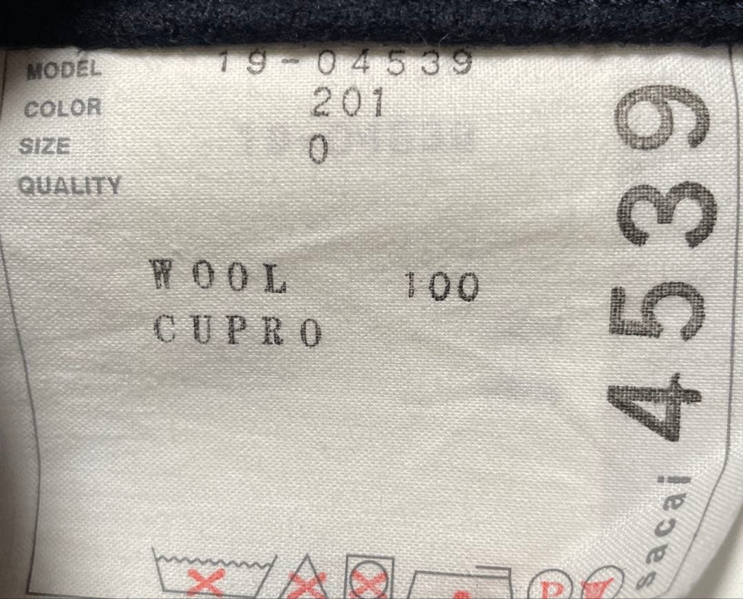 【名作】sacai 変形デザイン ウール スカート 19AW ブラック