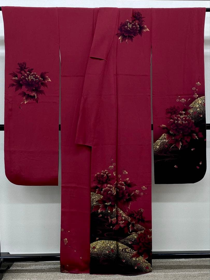 振袖 豪華 金彩 ふりぼかし 牡丹 身丈157cm