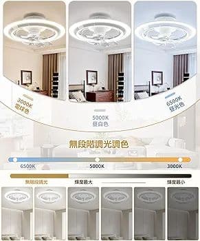 シーリングファンライト LED 4000LM 150W 無段階調色調光 省エネ