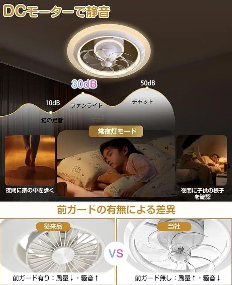 シーリングファンライト LED 4000LM 150W 無段階調色調光 省エネ