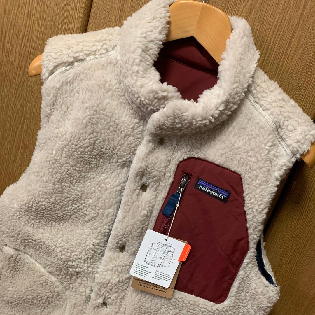 patagonia リバーシブル ビビー　ダウンベストフリースボア