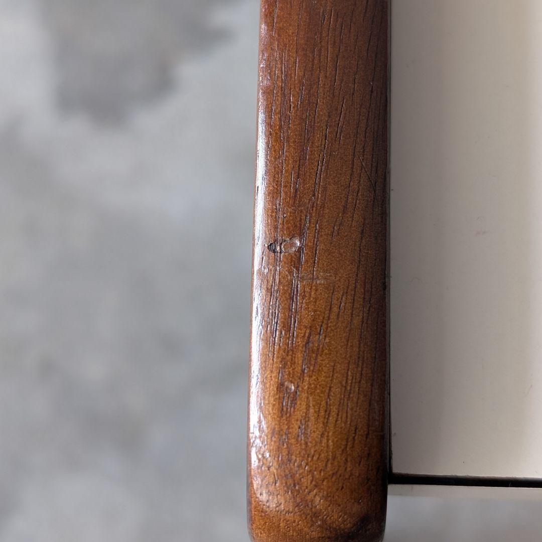 【古家具】カリモク 白い天板 ウォルナット色のカフェテーブルB　サイドテーブル