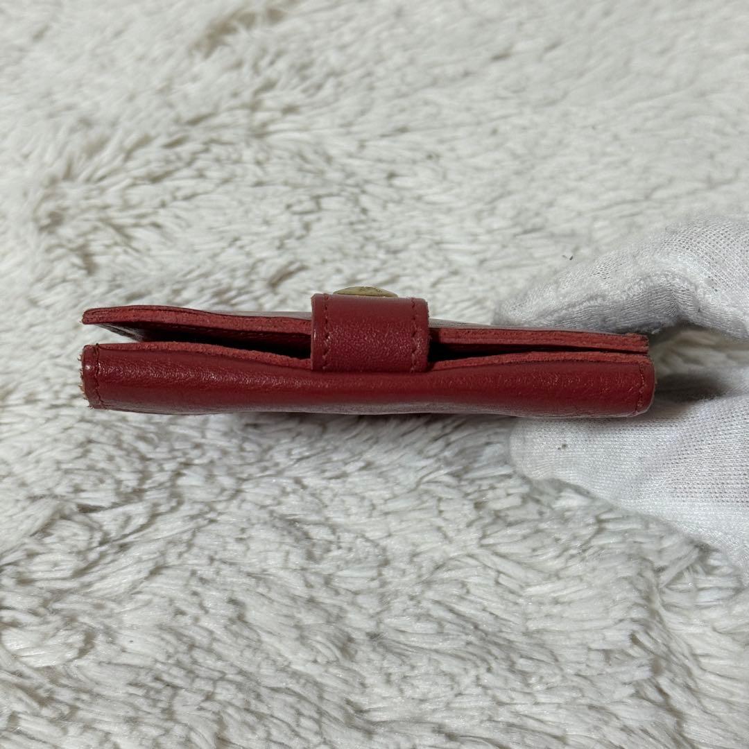 極美品✨IL BISONTE イルビゾンテ　レザー　二つ折り財布　レッド