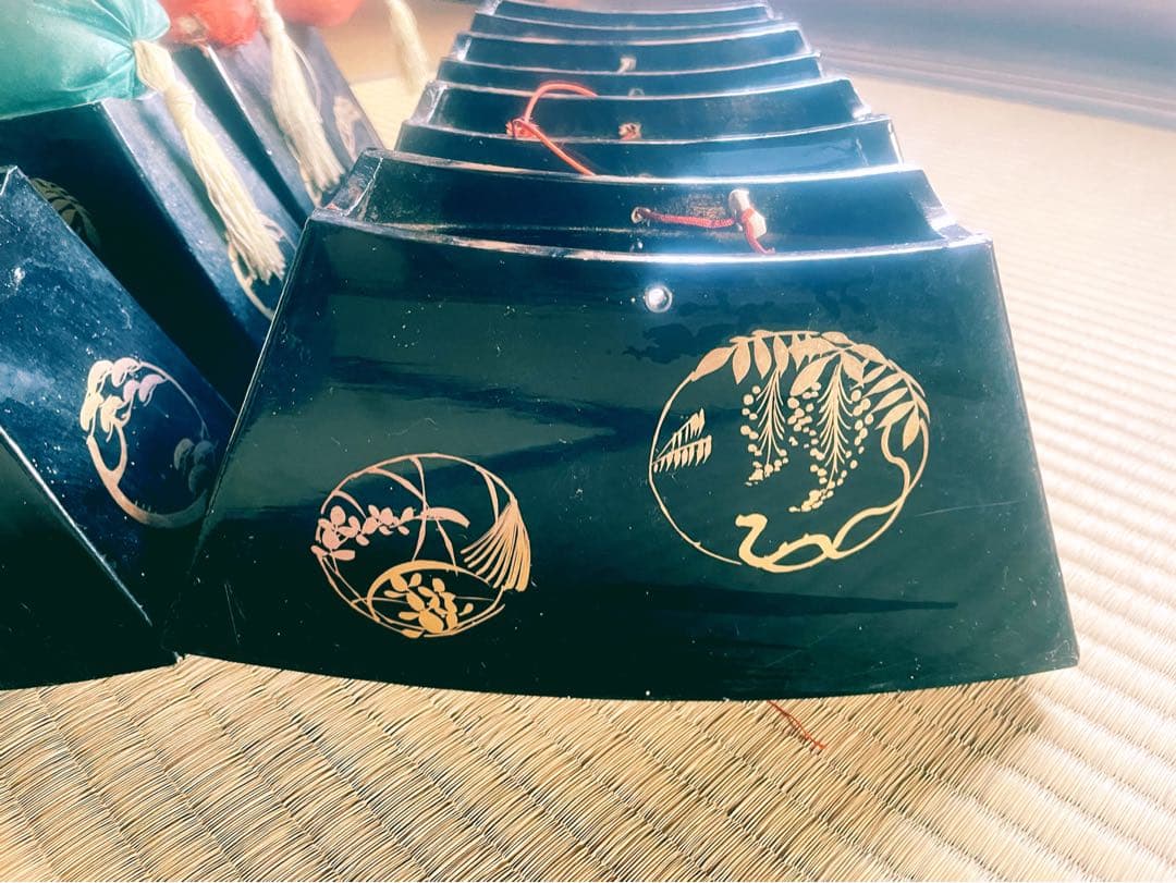 漆　枕台8点　枕箱　セット　骨董品　華やかな蒔絵