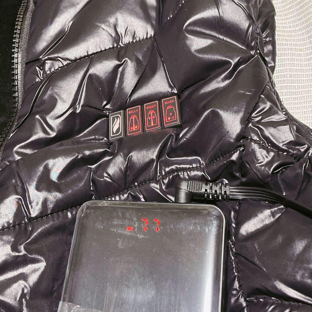 電熱加熱ベスト 加熱式ベスト 電熱ジャケット ヒーターベスト バッテリー式 黒