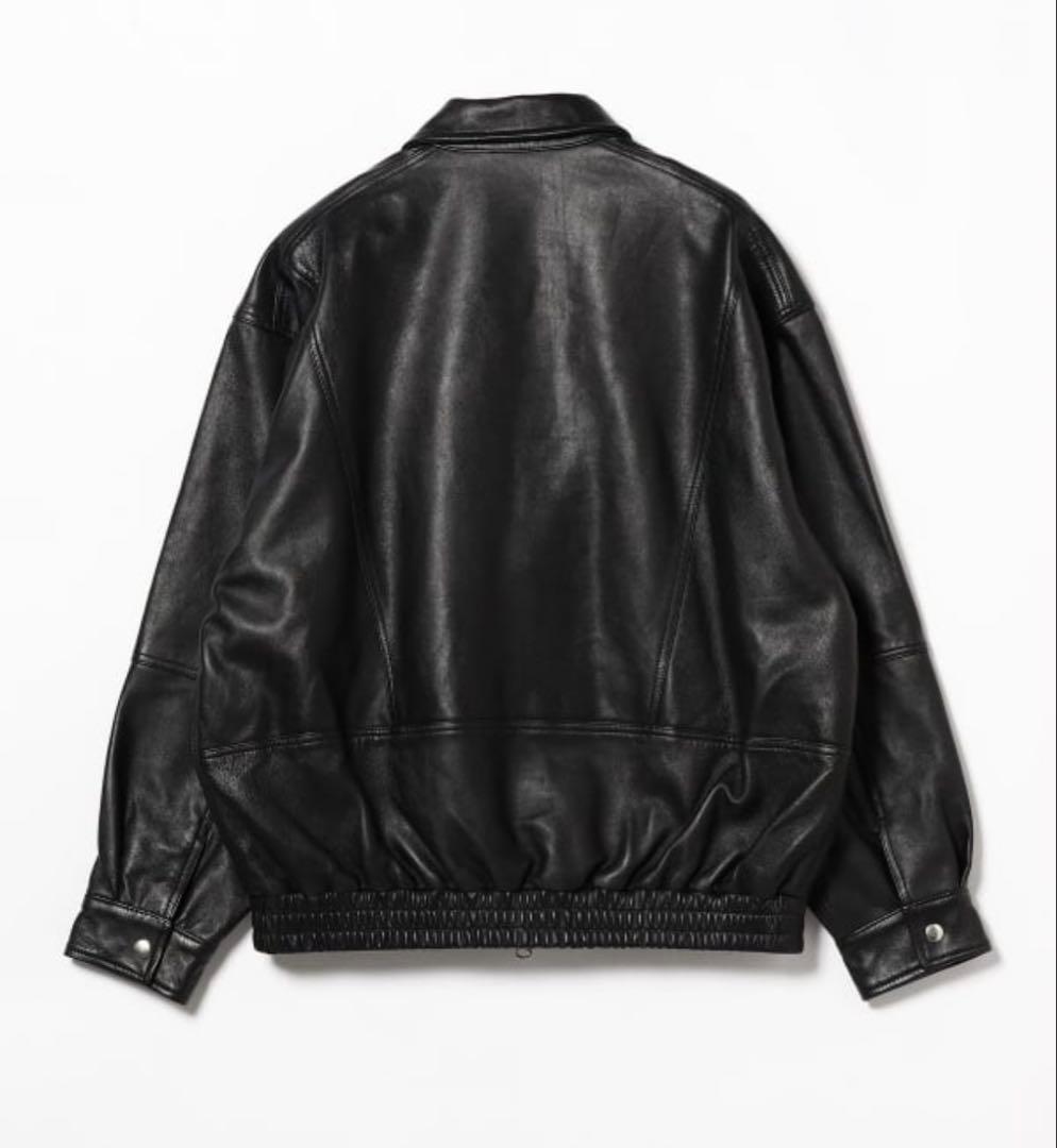 2025年 BEAMS ワイドフィット 4ポケット レザー ブルゾン S シープ