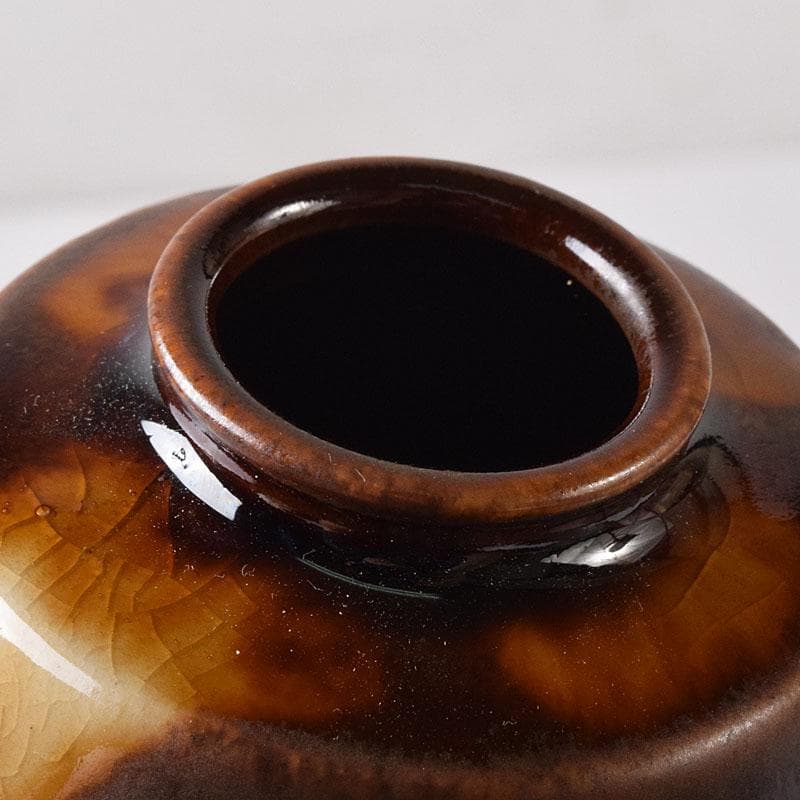 茶道具　洛東香月作　肩衛茶入　蜀江錦仕覆付　共箱　V　7584