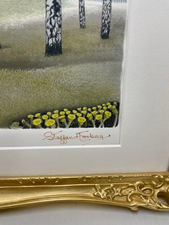 白樺 リトグラフ(ゴールド)