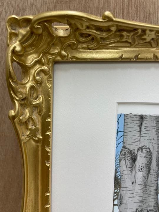 白樺 リトグラフ(ゴールド)