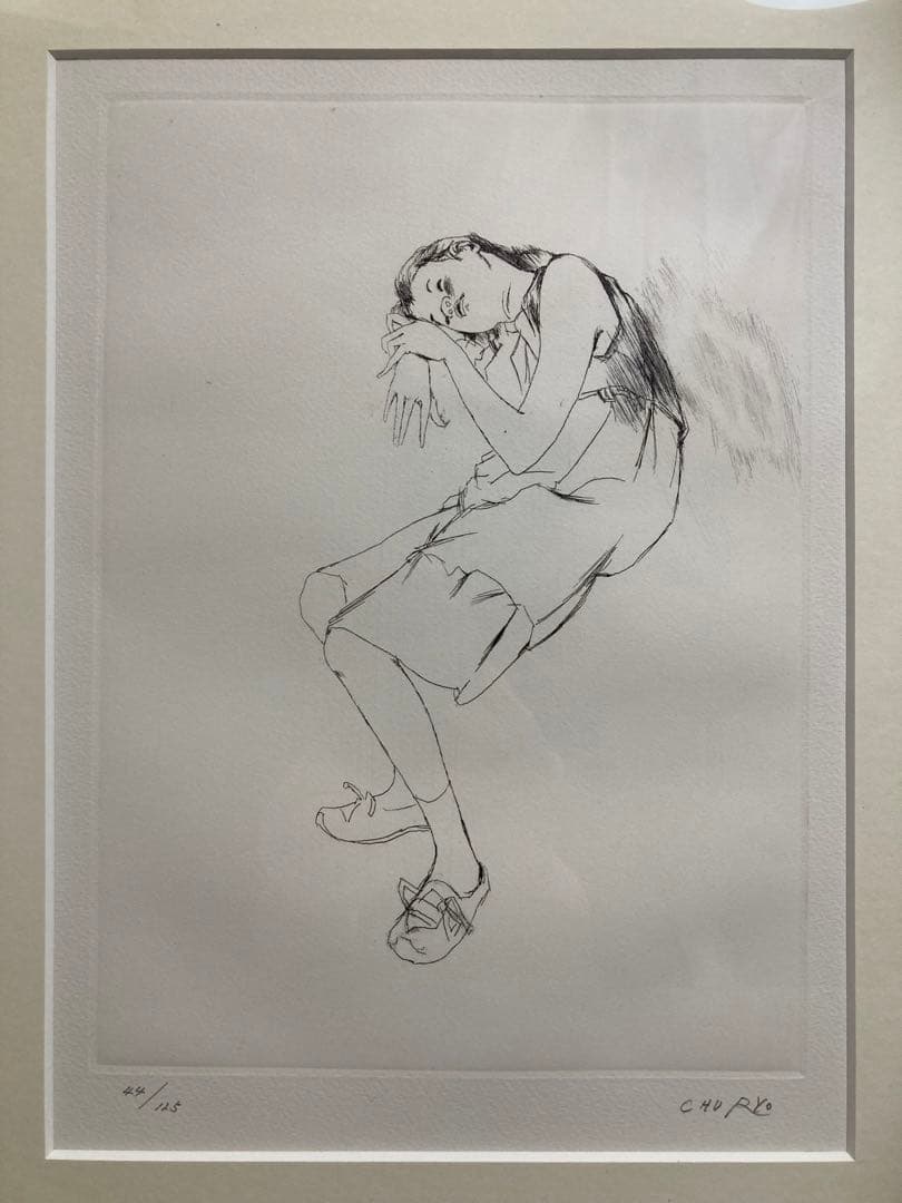 【真作保証】佐藤忠良「少女」エッチング 直筆サイン 125部限定 版画 絵画