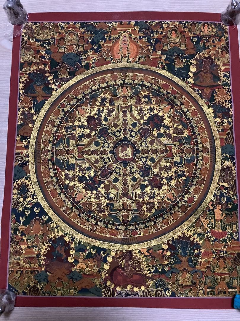 《 チベット密教　新品　1点物 》 手描き　曼荼羅　仏陀　釈迦　仏画　仏教　a8