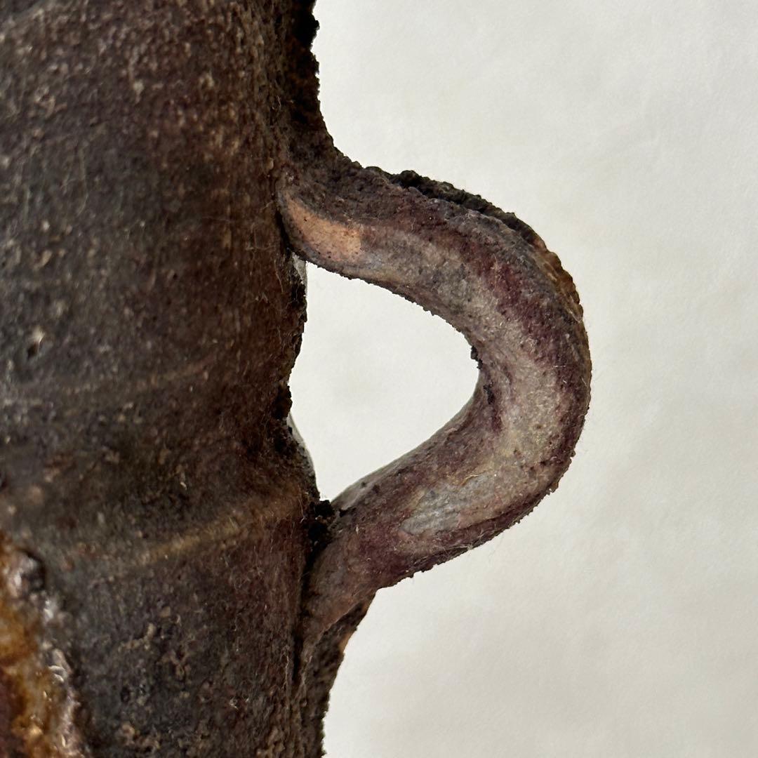 松井與之 備前 花器 二度焼き 花入 共箱