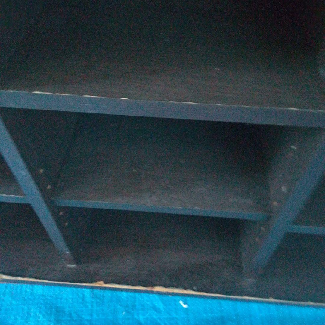 木製 焦げ茶いろ シューズラック３列×５段 15足（最下段等の削れ要確認）