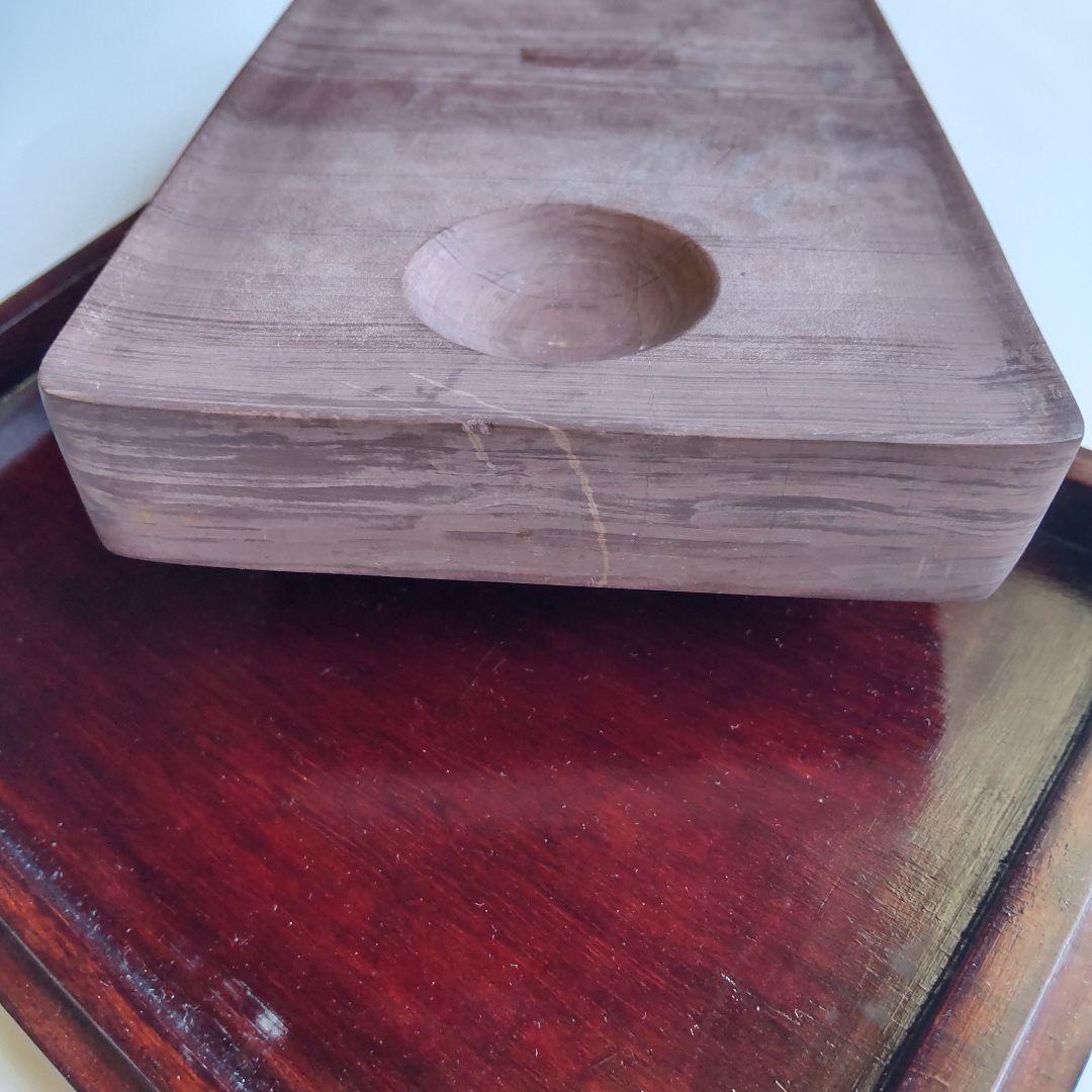 硯　端渓硯(紅絲石) 中国　唐木箱付き