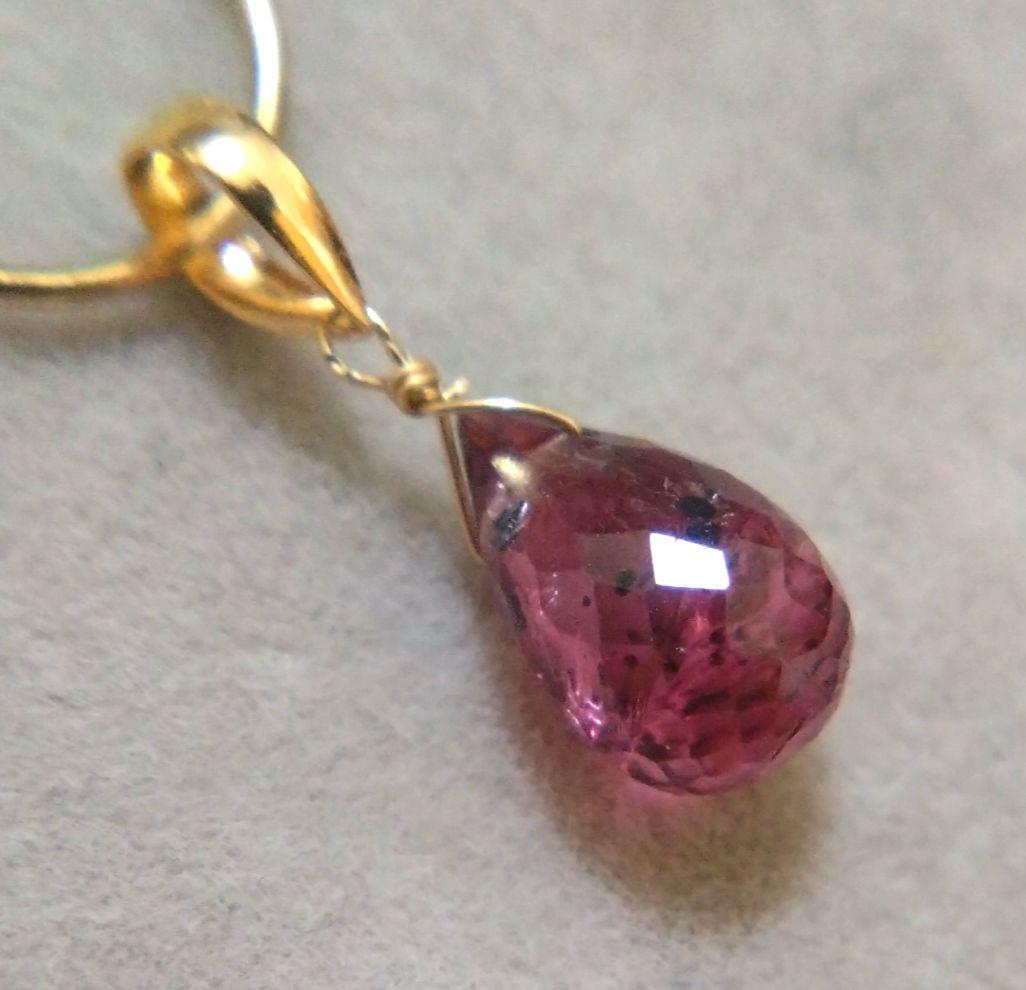 pekorin様 k18ネックレストップ　グレープガーネットあこや真珠4点