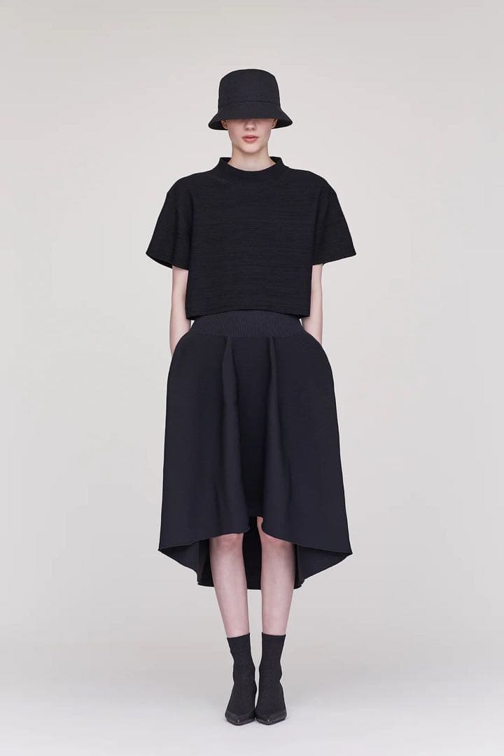 CFCL POTTERY ROUNDED HEM SKIRT スカート 黒