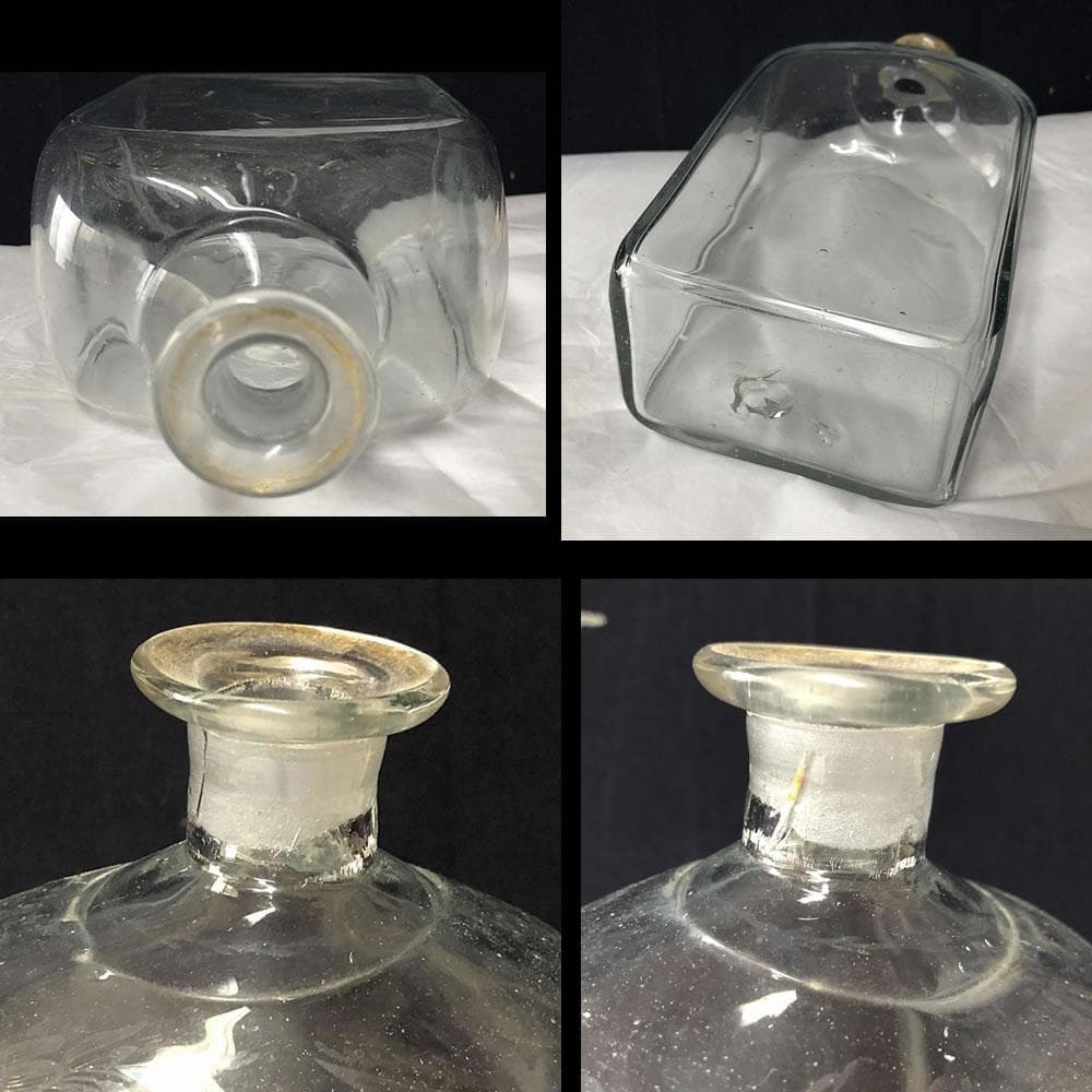 e1926 古ガラス ガラス瓶 金彩 ボトル (参考資料 白洲正子 貯蔵品)