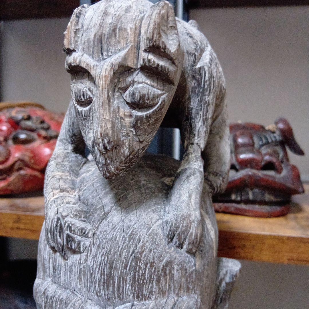 ダヤク族 ハンパトン 守神 神像 木彫 儀式 呪物 プリミティブアート 首狩族