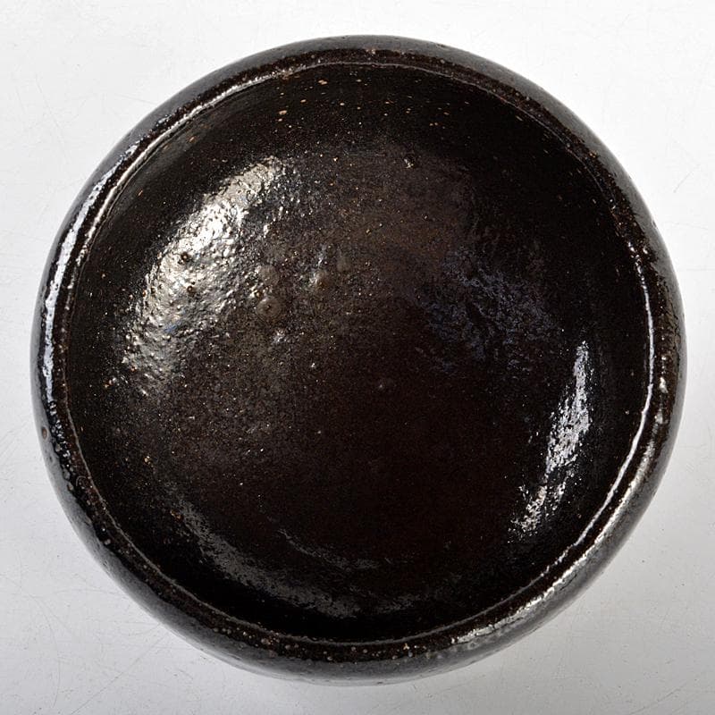 茶道具　楽吉左衛門　了入作黒楽茶碗　仕覆付　黒田陶々庵識箱　M　R5623