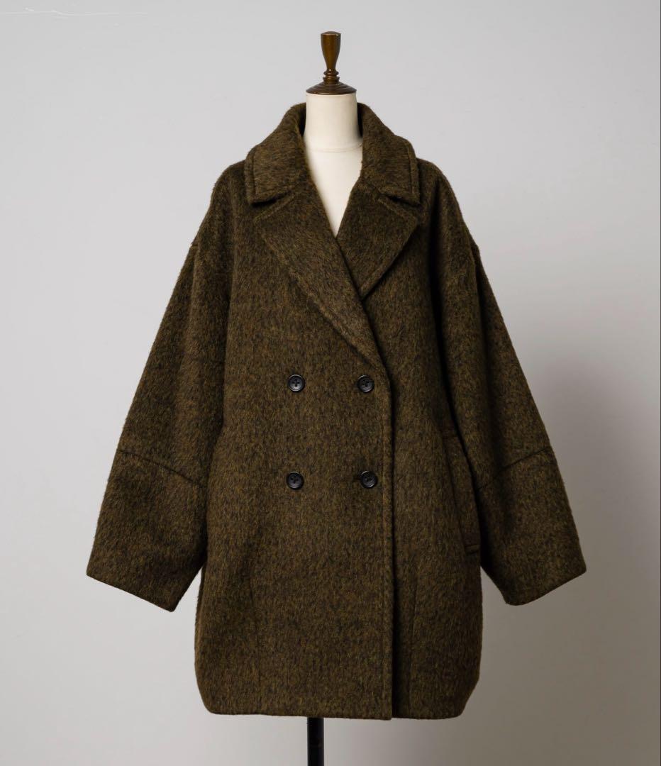 HappyJohnウールブレンドシャギーコクーンピーコート