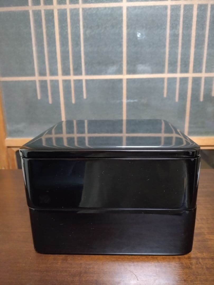 輪島塗り 二段重 黒重箱