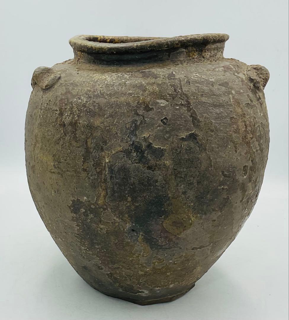 ◼️ 桃山時代　古備前焼三耳壷　珍品【M-03】◼️