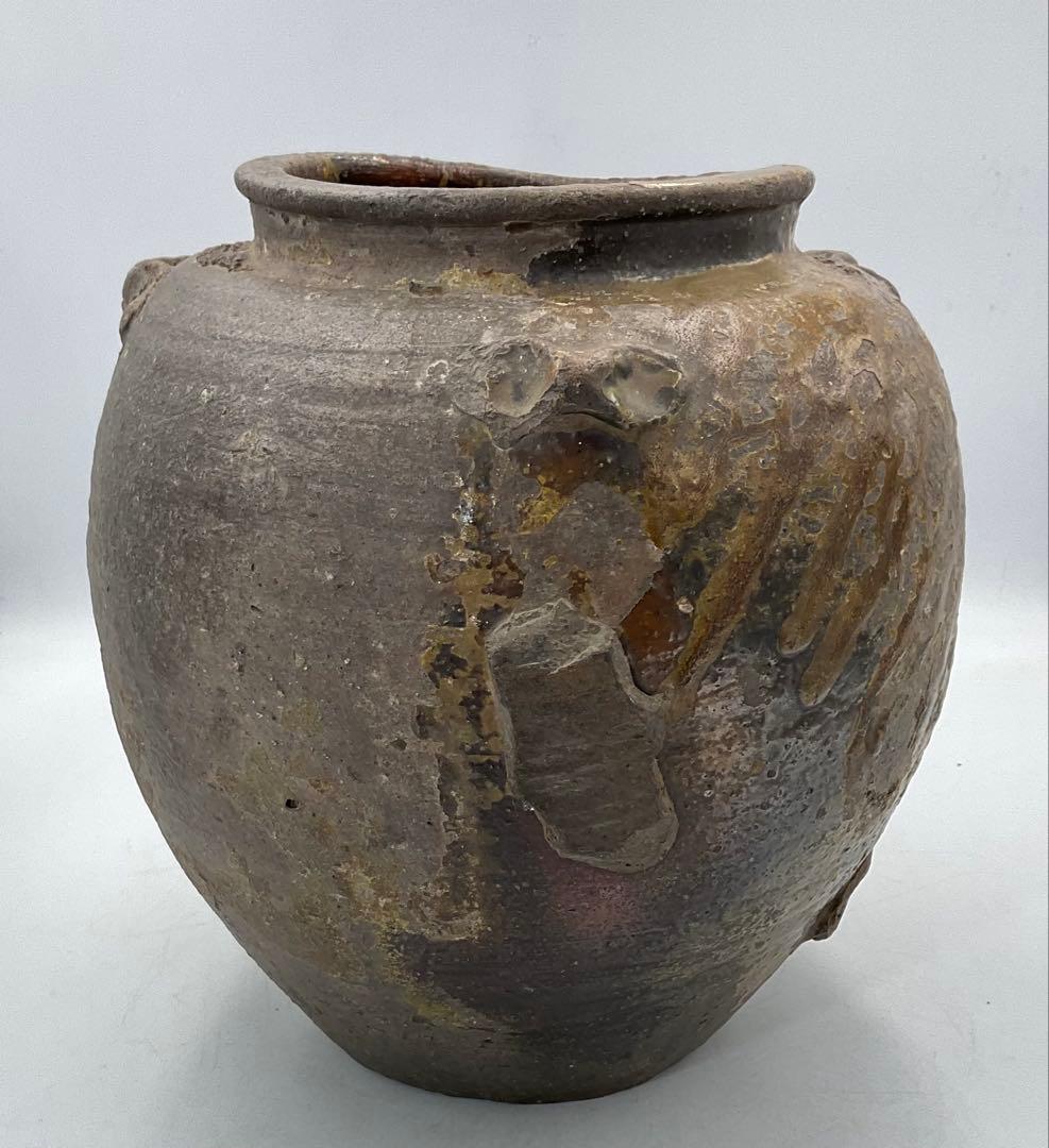 ◼️ 桃山時代　古備前焼三耳壷　珍品【M-03】◼️