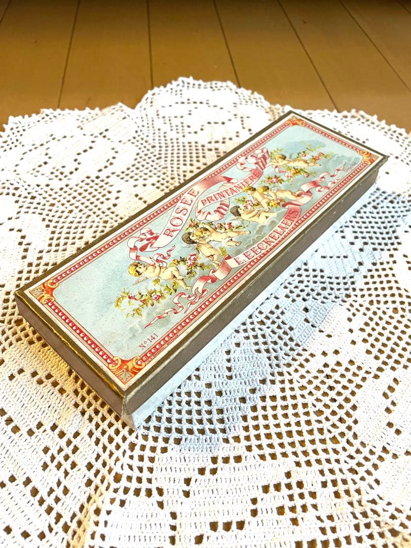 希少　フランスアンティーク　天使のサボンボックス　ソープボックス　石鹸3個未開封