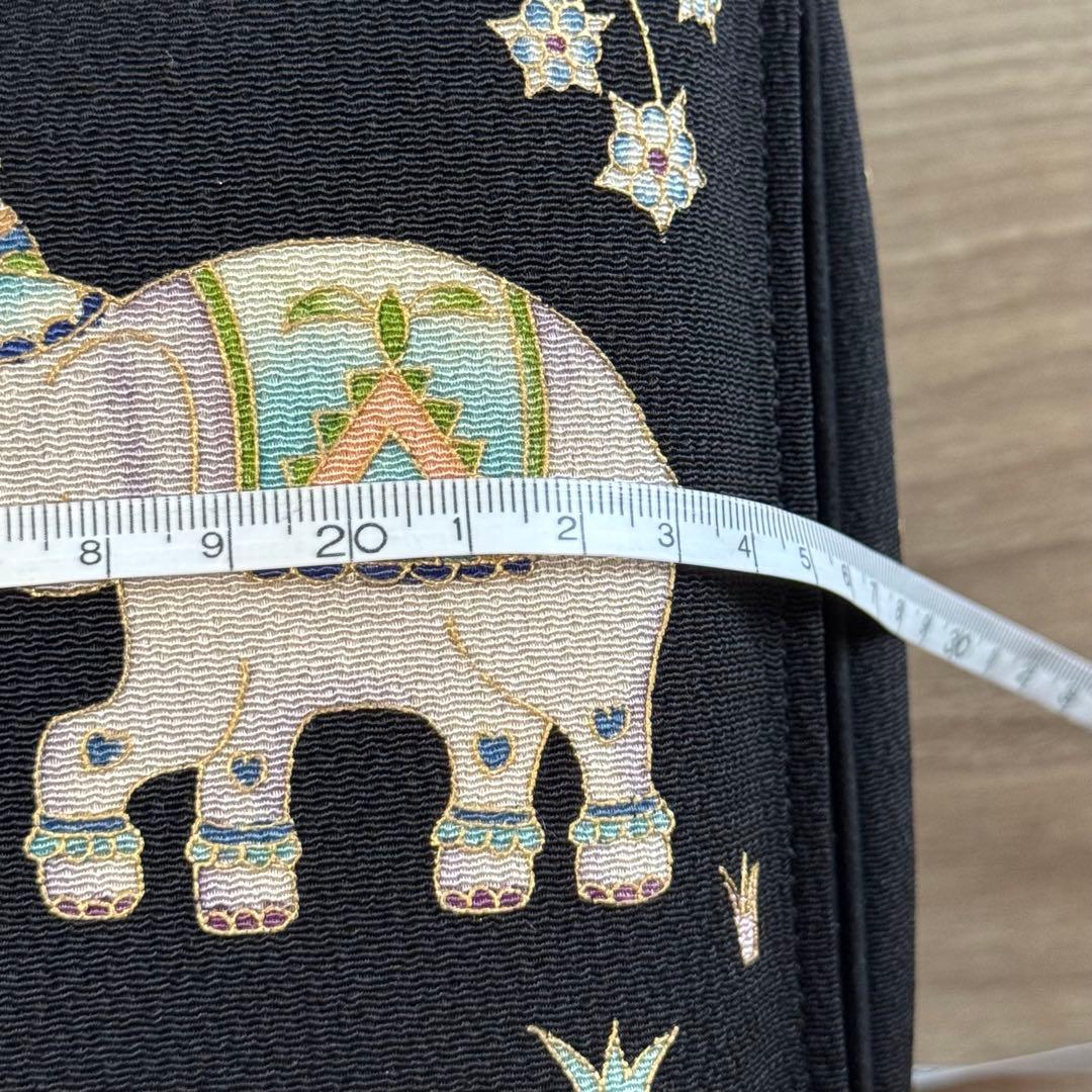 未使用品　利休バッグ　訪問着　帯地　和装バック　着物　岡重　OKAJIMA 黒