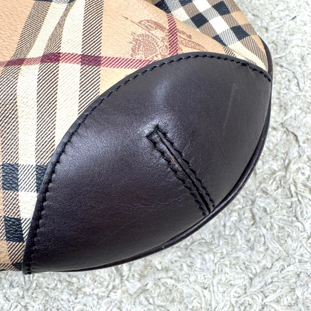 バーバリー ワンショルダーバッグ ハウスチェック ホースロゴ PVC レザー