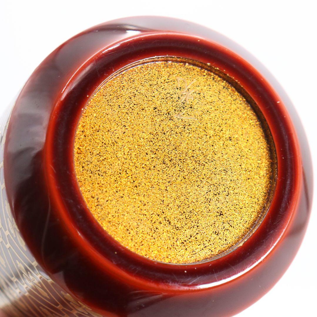 清瀬一光作 小紋菊桐蒔絵 雪吹 薄茶器 金梨子地 茶道具 共箱　ST950