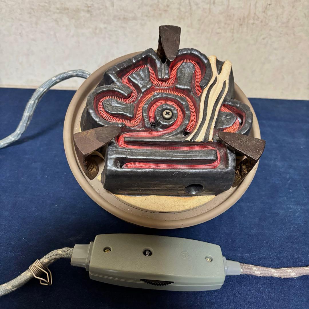 敬典造/面取風炉/茶釜/風炉/野々田製電熱器/焼色面取風炉/棗釜/敷板/底瓦