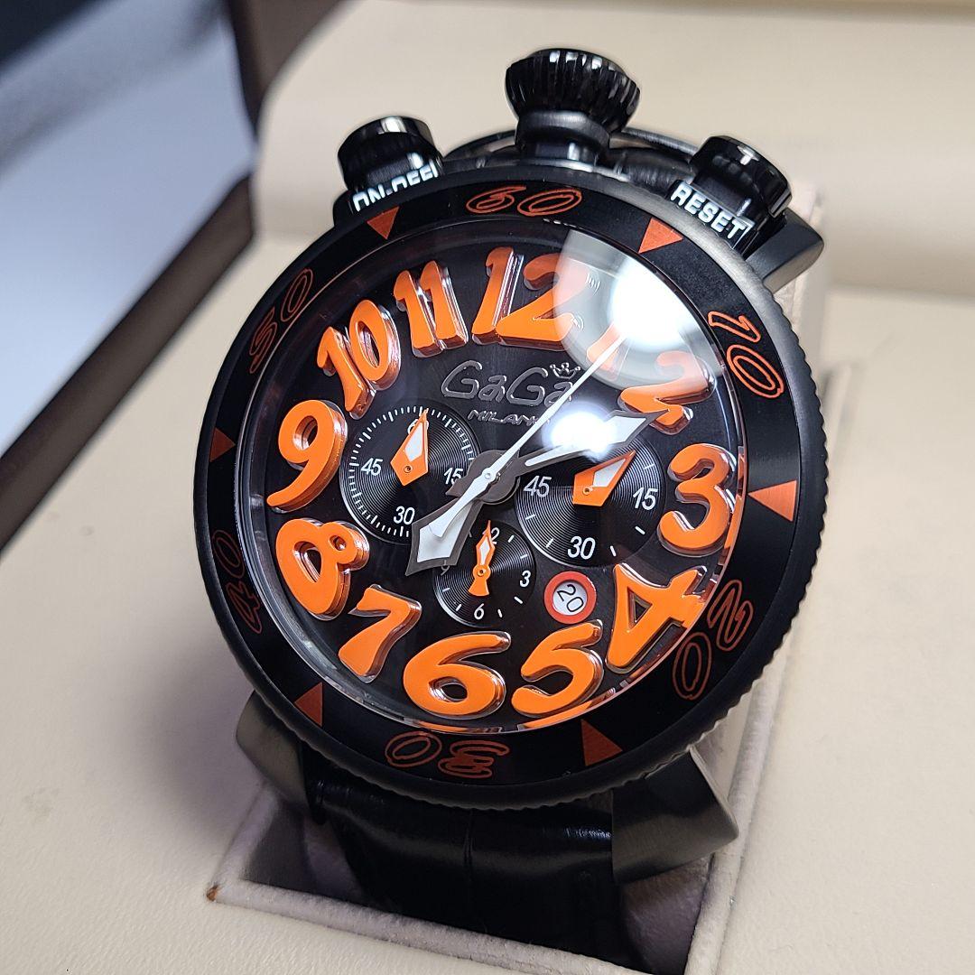 専用❗【未使用品】ガガミラノ　マヌアーレ48MM　社外レザーベルト　稼働品