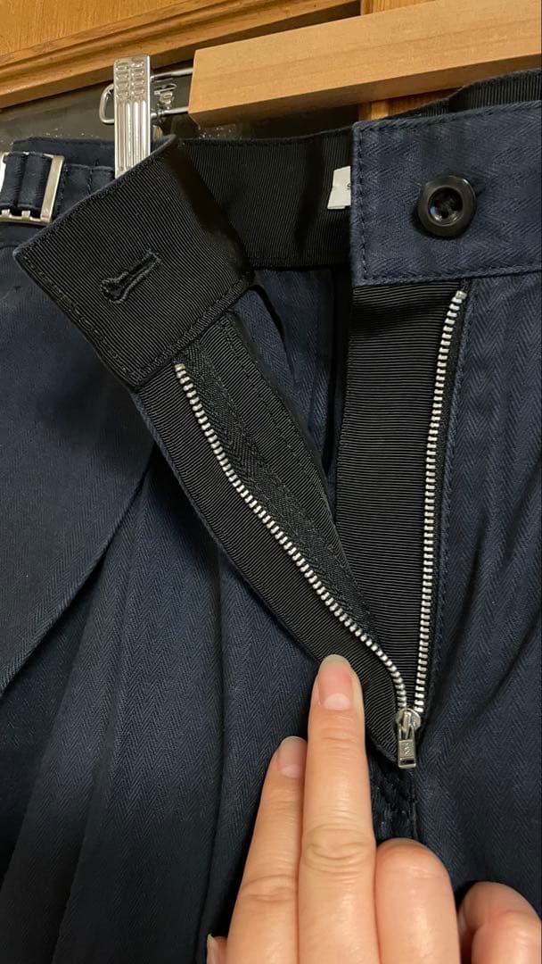 sacai luck ネイビー クロップドパンツ