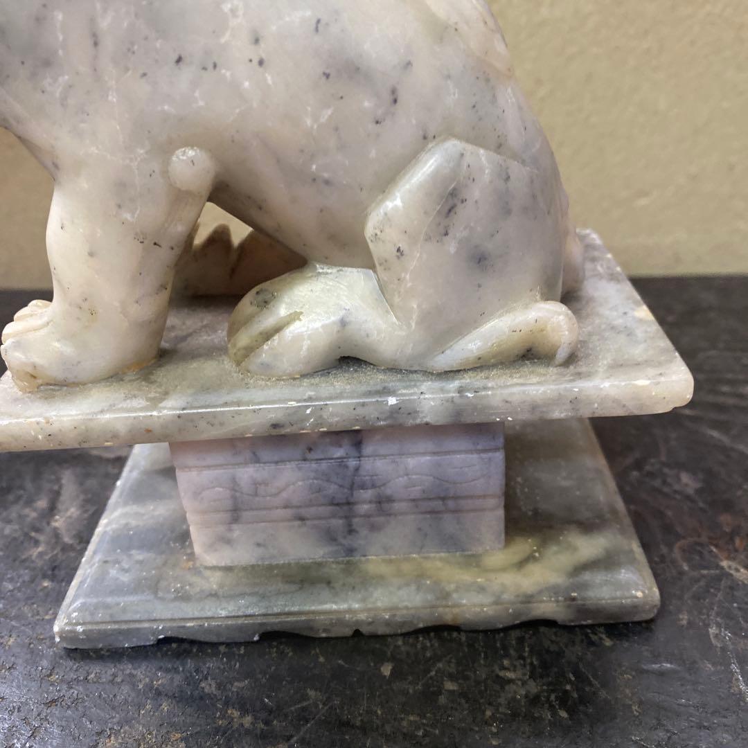 白玉製獅子像2体セット