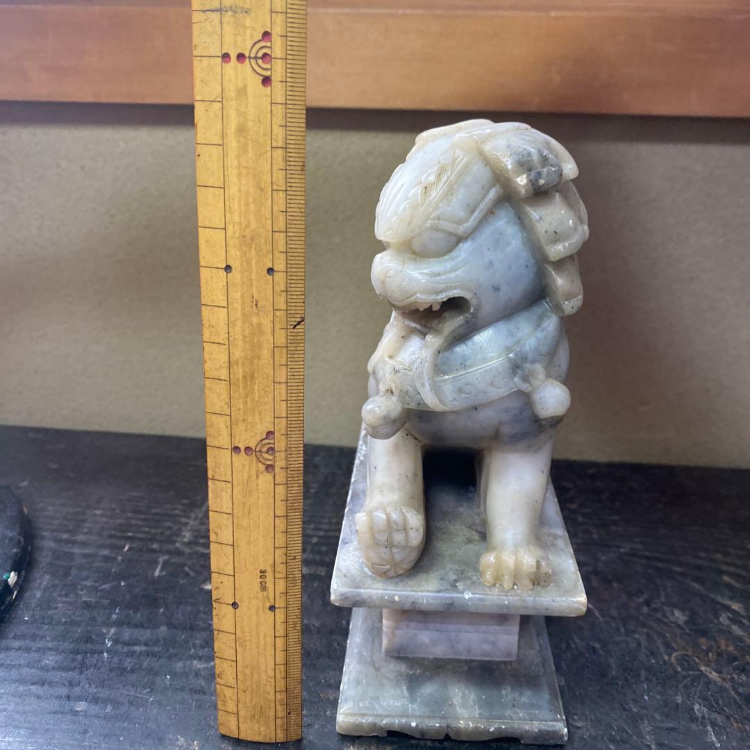 白玉製獅子像2体セット