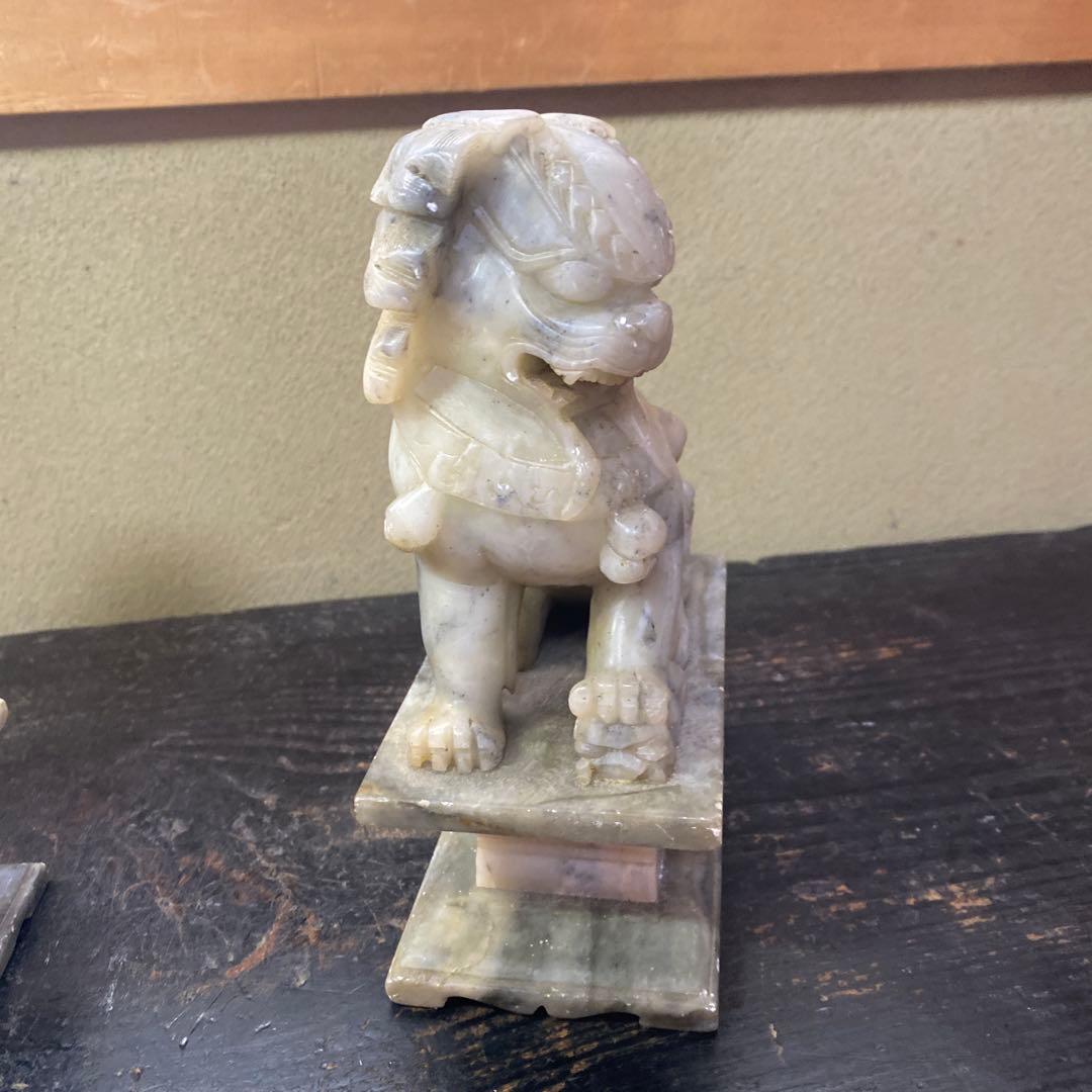 白玉製獅子像2体セット